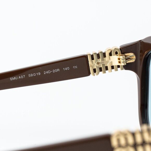 Miu Miu Women Sunglasses Chocolate Blue Oversized MUA07S 24D20R NEW AUTHENTIC main image 4